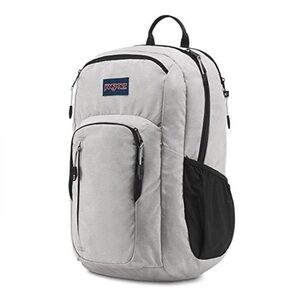 Jansport Heathers Gray Black Recruiter Zip Pockets Laptop School Backpack